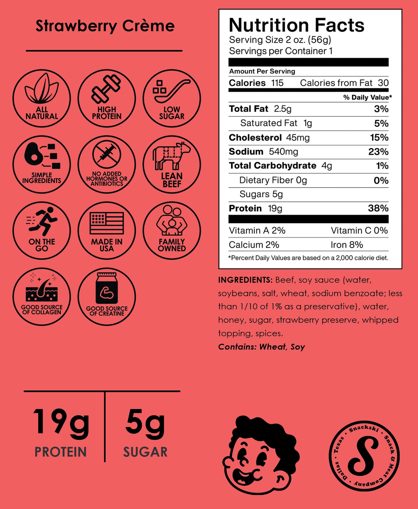 Strawberry Créme Jerky Strips (Sampler)