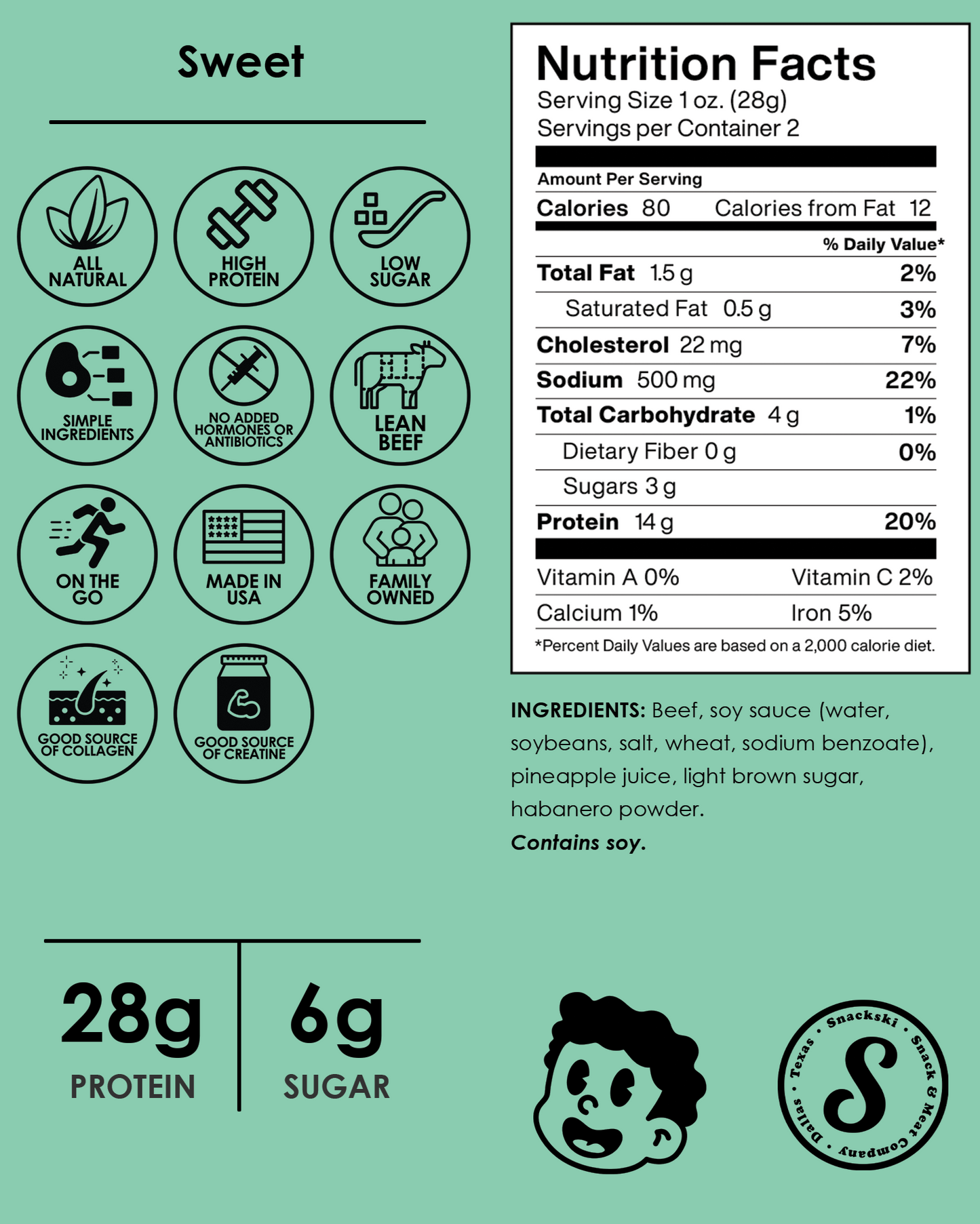 Sweet Beef Jerky Strips (6-Packs)