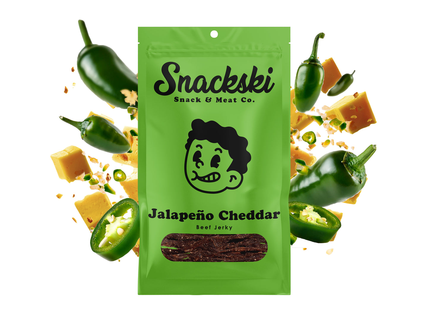 Jalapeno Cheddar Snackski Beef Jerky (3-Packs)